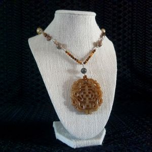 Vintage Jade Medallion Necklace